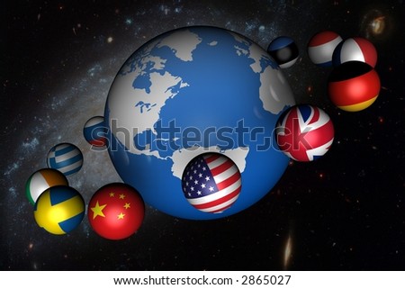 world globe from space. stock photo : World globe with