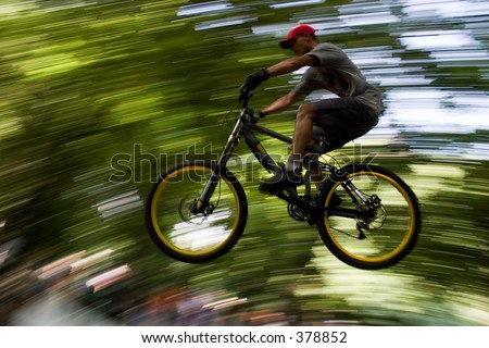 biker jumping in the air