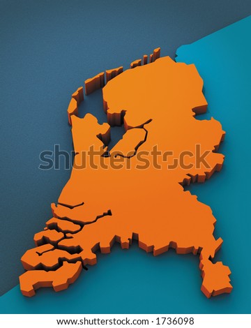 The Map Of Holland. photo : 3D Map of Holland