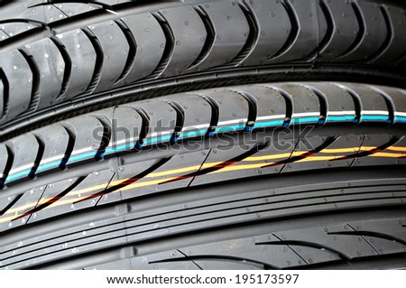 New car tire as a background ot texture.