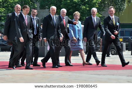 KIEV, UKRAINE - 08 JUNE 2014: The vice-president of USA Joe Biden, senators John McCain, Marcy Kaptur visit the inauguration of Ukrainian President Petro Poroshenko on June 08, 2014 in Kiev, Ukraine