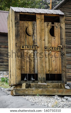 Outhouse with two sides...one for miners and one for muckers