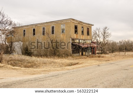 Carneiro (Portuguese for sheep fold), Kansas, was established in 1882.  This building was a general store in a town that is now a ghost town.