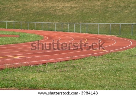 Corner of track for school track meets