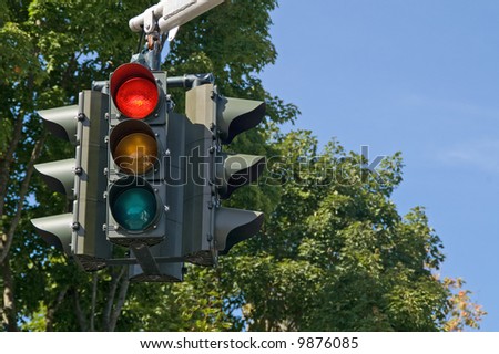 Red light on the traffic signal means stop