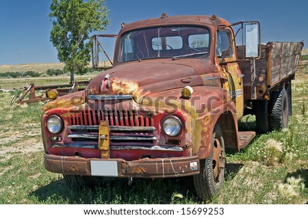 Classic International truck with wooden truck bed