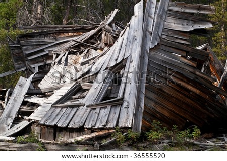 This house in the ghost town of Coolidge, Montana, has fallen down and can\'t get up.