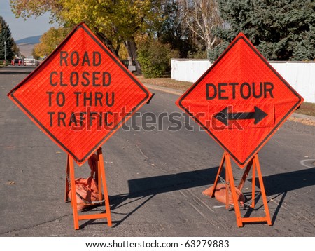 detour road sign. stock photo : Temporary signs