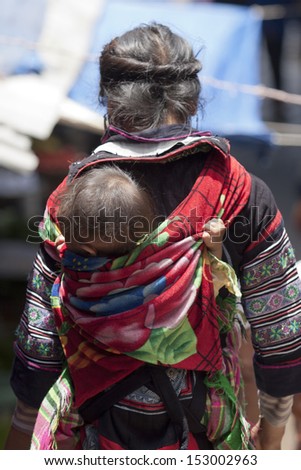 Ethnic Minority People  in Sapa, Vietnam. Red Dao Minority are the 9th largest ethnic group in Vietnam