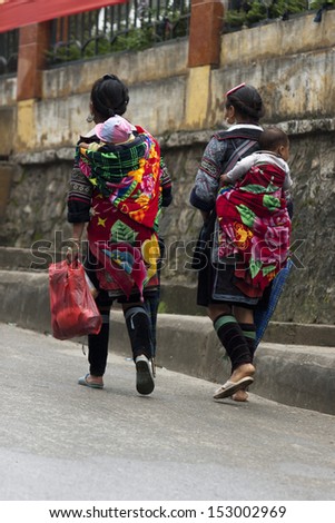 Ethnic Minority People  in Sapa, Vietnam. Red Dao Minority are the 9th largest ethnic group in Vietnam