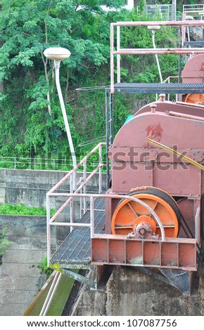 old motor driven of dam