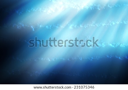 abstract of textures deep blue sea and lights underwater
