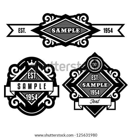 vintage retro monochrome label with ribbon vintage retro monochrome label with ribbon