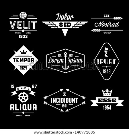 Vintage Labels With Globe Crown Arrow Gear Vintage Labels With Globe Crown Arrow Gear