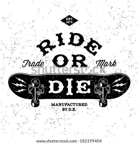 vintage label ride or die T-Shirt Print vintage label ride or die T-Shirt Print