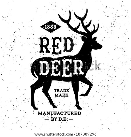 vintage label Red Deer T-Shirt Print vintage label Red Deer T-Shirt Print