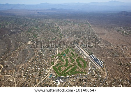 Carefree, Arizona airport and surrounding area desert Golf Courses