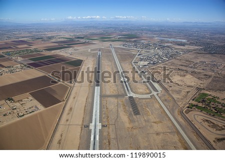 Pilot view of runways at Luke near Phoenix, Arizona