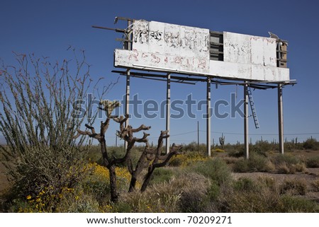 Decaying Billboard Sign in the Desert