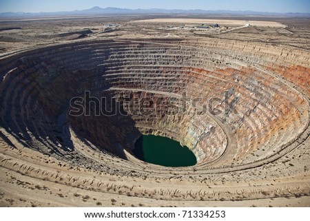 stock photo Closed Open Pit Mine