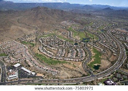 Aerial View Of The Planned Community Of Anthem, Arizona Stock Ph