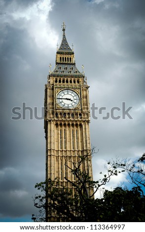 Most famous clock tower on the world - Big Ben in London