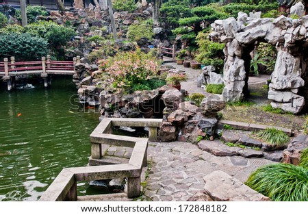 water canal in YuYuan Garden in Shanghai, China