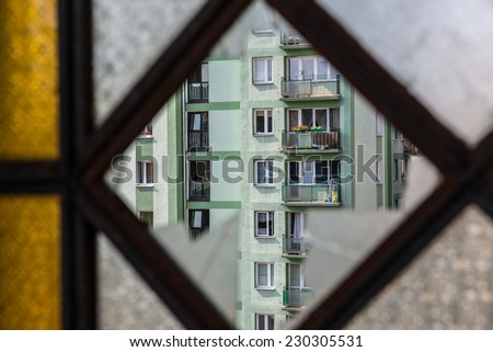 block of flats in Warsaw, capital of Poland