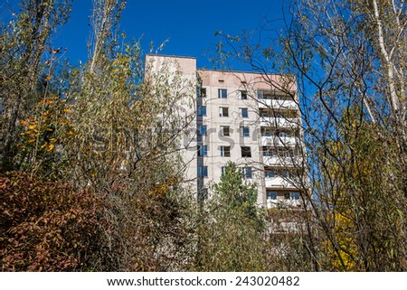 Apartment house in Pripyat town, Chernobyl Nuclear Power Plant Zone of Alienation, Ukraine