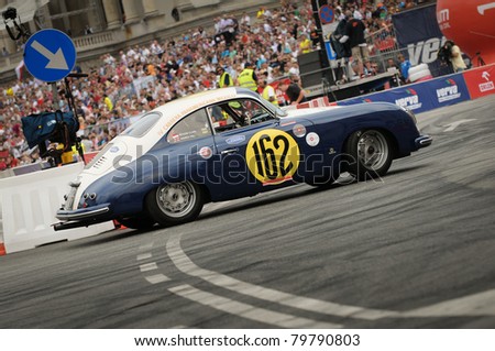 WARSAW-JUNE 18:  Porsche 356 SL car from 1953 during VERVA Street Racing Show on June 18, 2011 in Warsaw, Poland. It is largest event of its kind held in Poland.