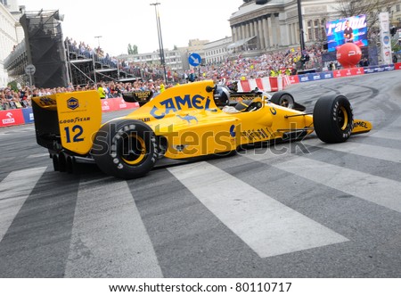 WARSAW - JUNE 18:  Formula One racing car Lotus 102 with Lamborghini engine at VERVA Street Racing Show on June 18, 2011 in Warsaw, Poland. It\'s largest event of its kind held in Poland.
