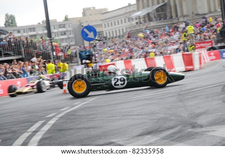 WARSAW - JUNE 18:  Legendary Formula One racing car Lotus 25 during VERVA Street Racing Show on June 18, 2011 in Warsaw, Poland.