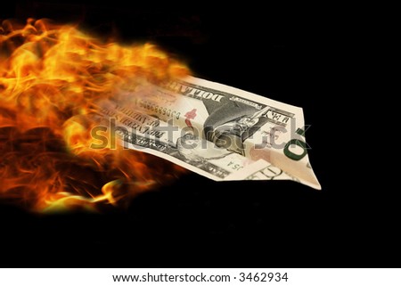 dollar on fire