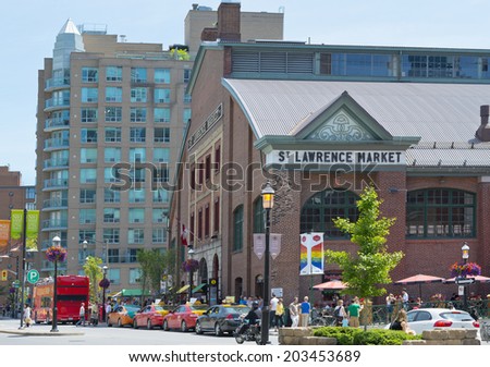 TORONTO - Canada. 21 June 2014.  The St. Lawrence Market in summer. St. Lawrence Market is the best in the world markets in Toronto.