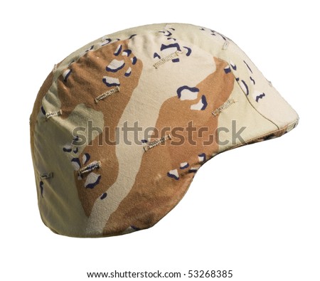 Cocolate chip PASGT cover, trade? Stock-photo-a-us-pasgt-kevlar-helmet-with-a-desert-battle-dress-uniform-chocolate-chip-camouflage-cover-from-53268385