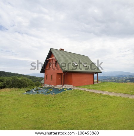 Wooden House in the Mountains - Lot of Copy Space