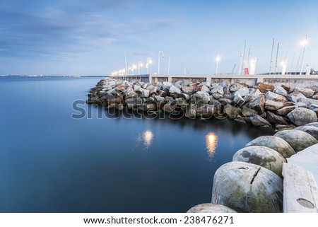Harbor called Marina at the end of Sopot pier, Poland