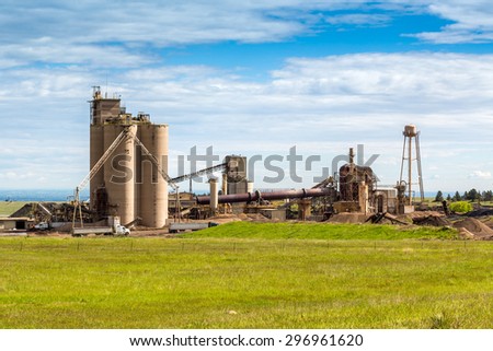 Cement plant during sunny day, Colorado, USA