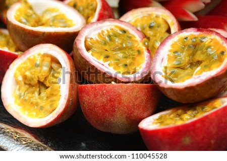 Half cut passion fruit