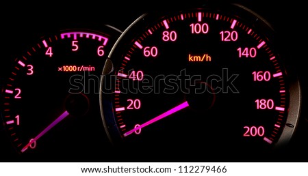 Car Gauge meter with pink back light