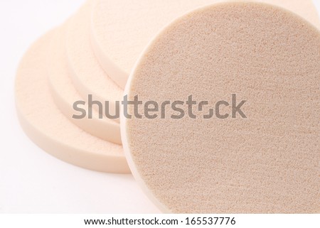 Cosmetic sponges on white