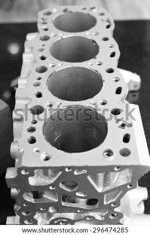 Open block of four cylinder petrol engine