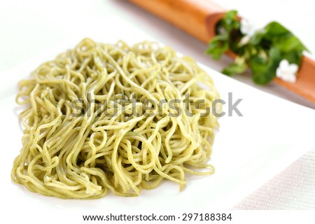 Green Tea Soba Noodles, japanese food