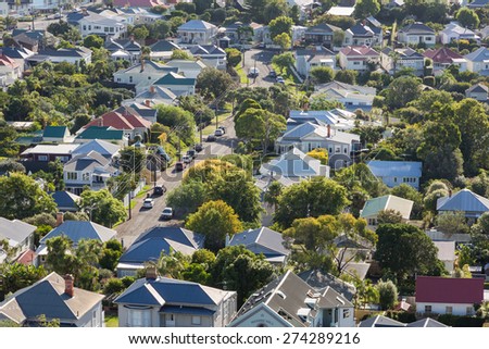 Section of the small town Devonport opposite Auckland, New Zealand