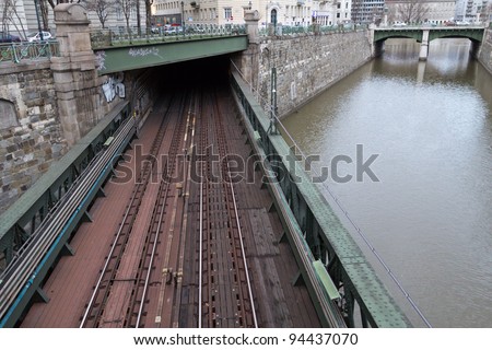 Vienna underground bridge just below the surface