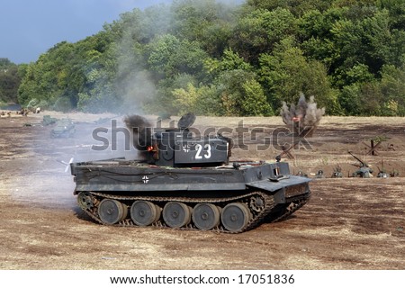 German tank. Military - historical reconstruction \