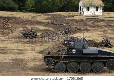 German tank. Military - historical reconstruction \