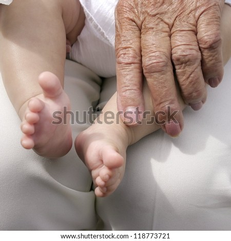 Grandmother holding Grandchild