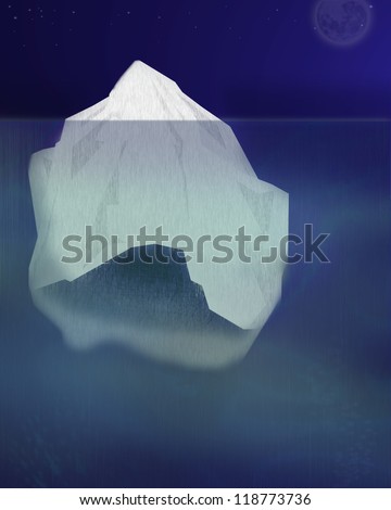 Tip of the Iceberg Floating in the Ocean