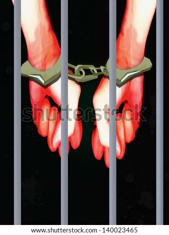 Illustration of hands locked in handcuffs